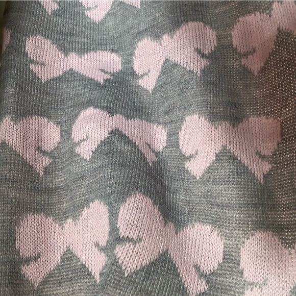 Charming Charlie Reversible Pink Grey Bow Infinity Scarf - Picture 7 of 10